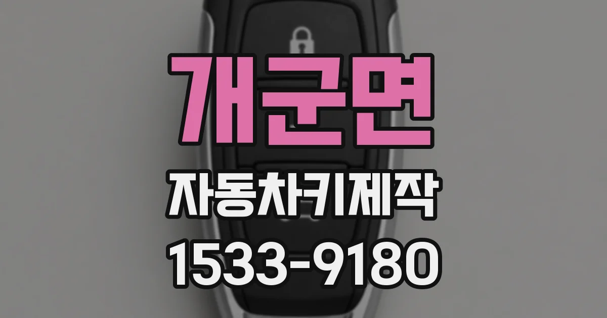 개군면 자동차키제작