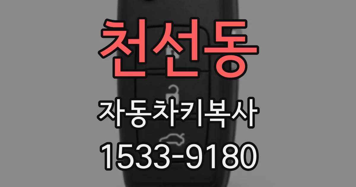 천선동 자동차키복사