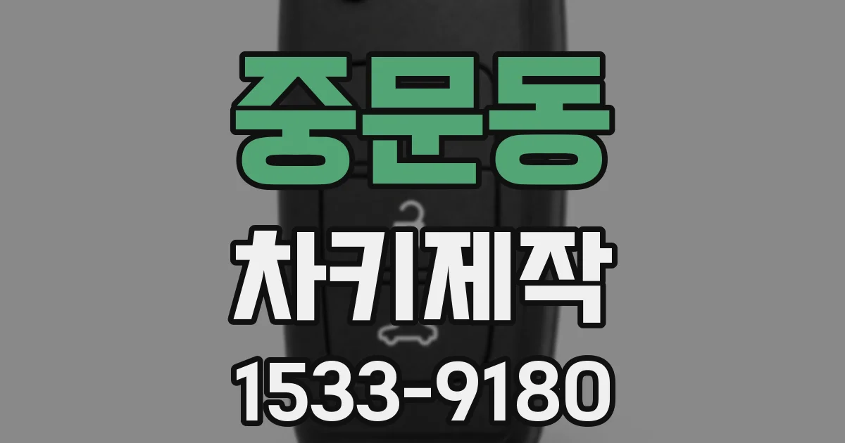 중문동 차키제작