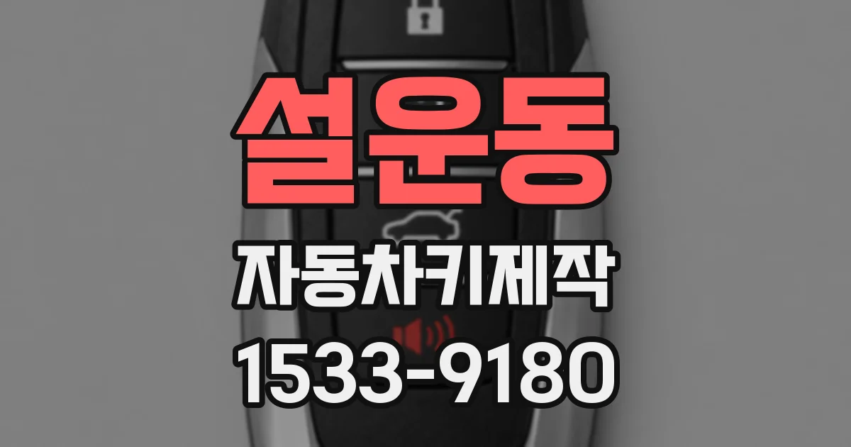 설운동 자동차키제작