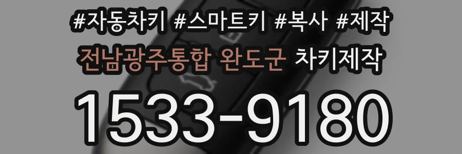 전남광주통합 완도군 차키제작