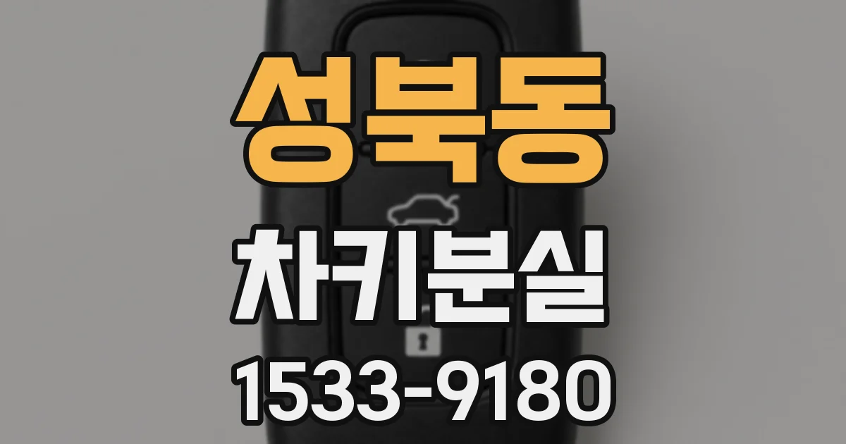 성북동 차키분실
