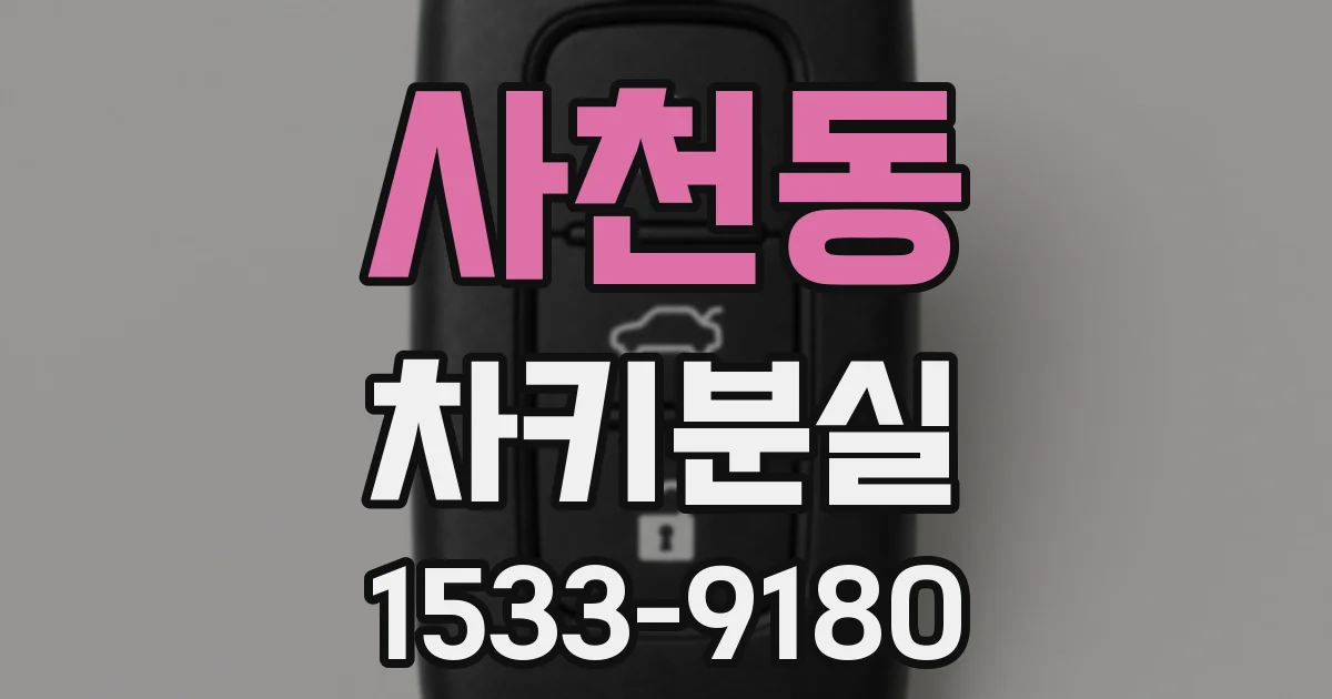 사천동 차키분실