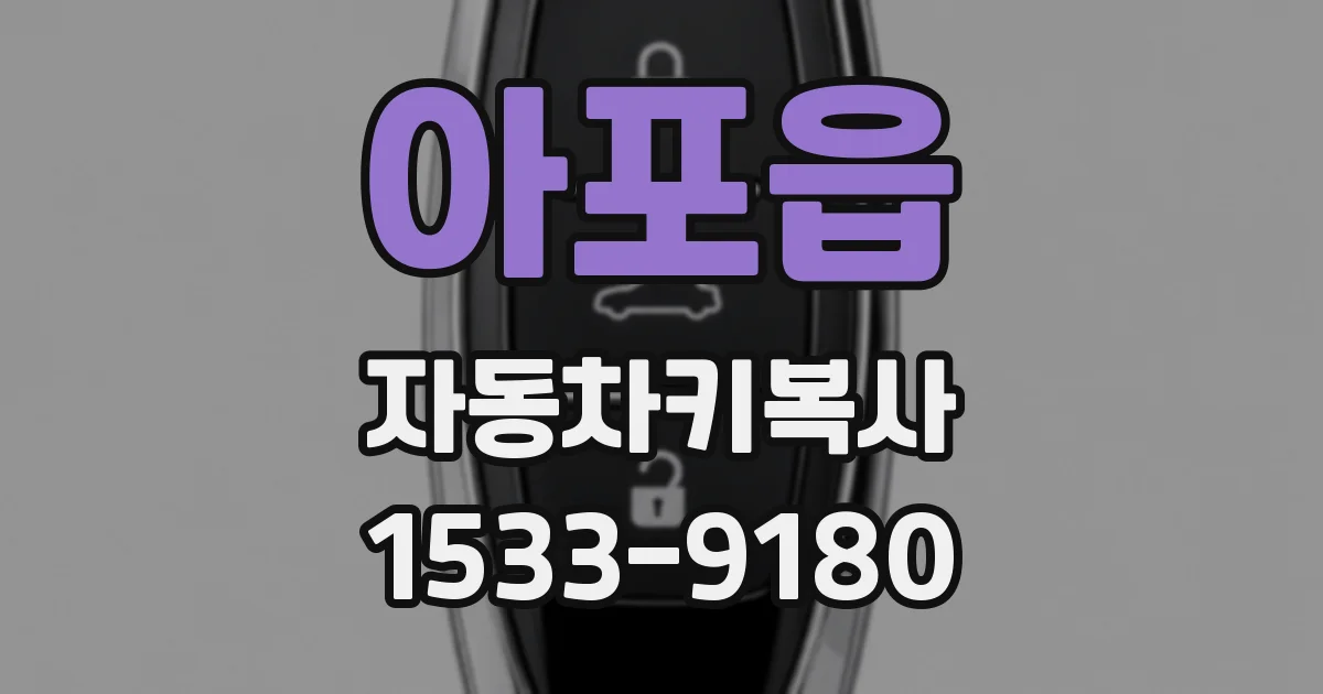 아포읍 자동차키복사