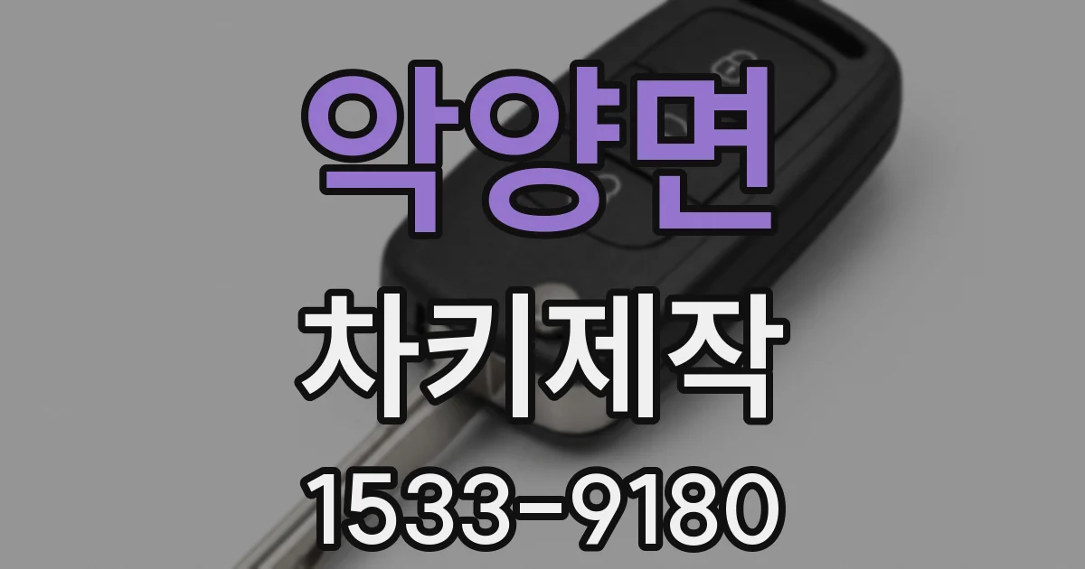 악양면 차키제작