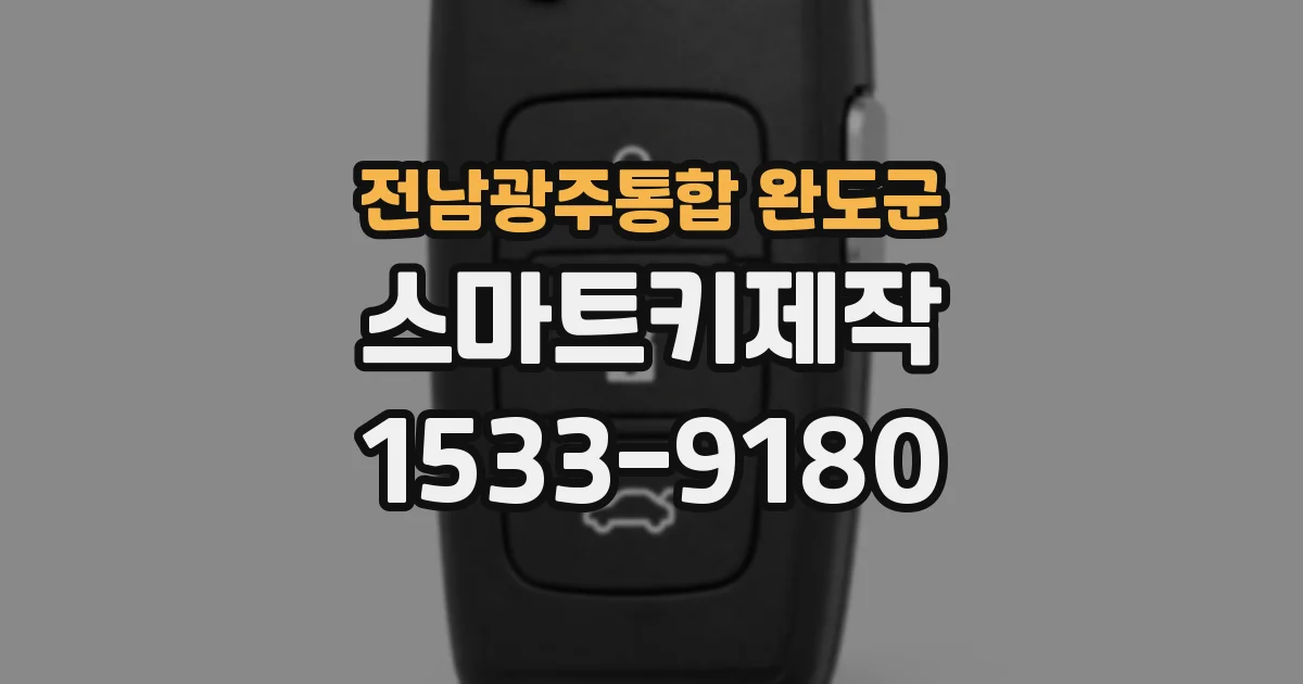 전남광주통합 완도군 스마트키제작