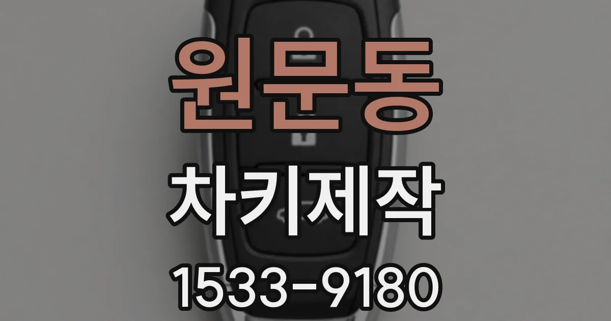 원문동 차키제작