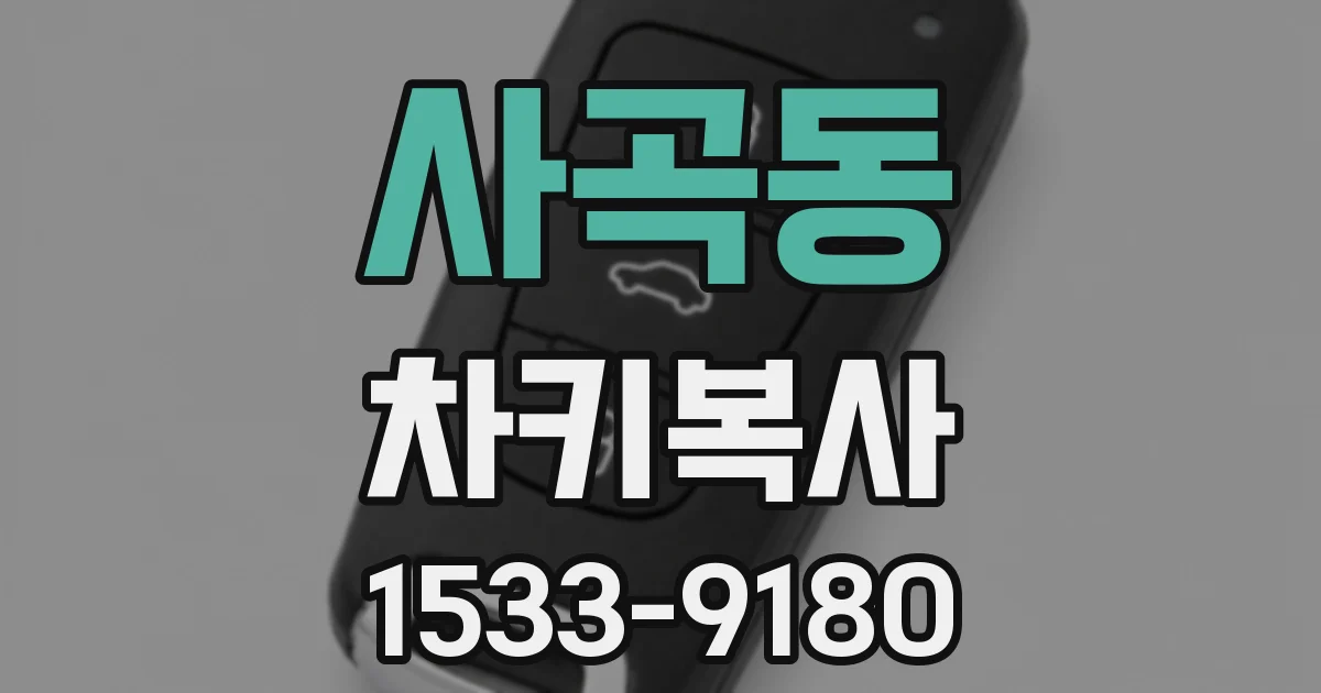 사곡동 차키복사