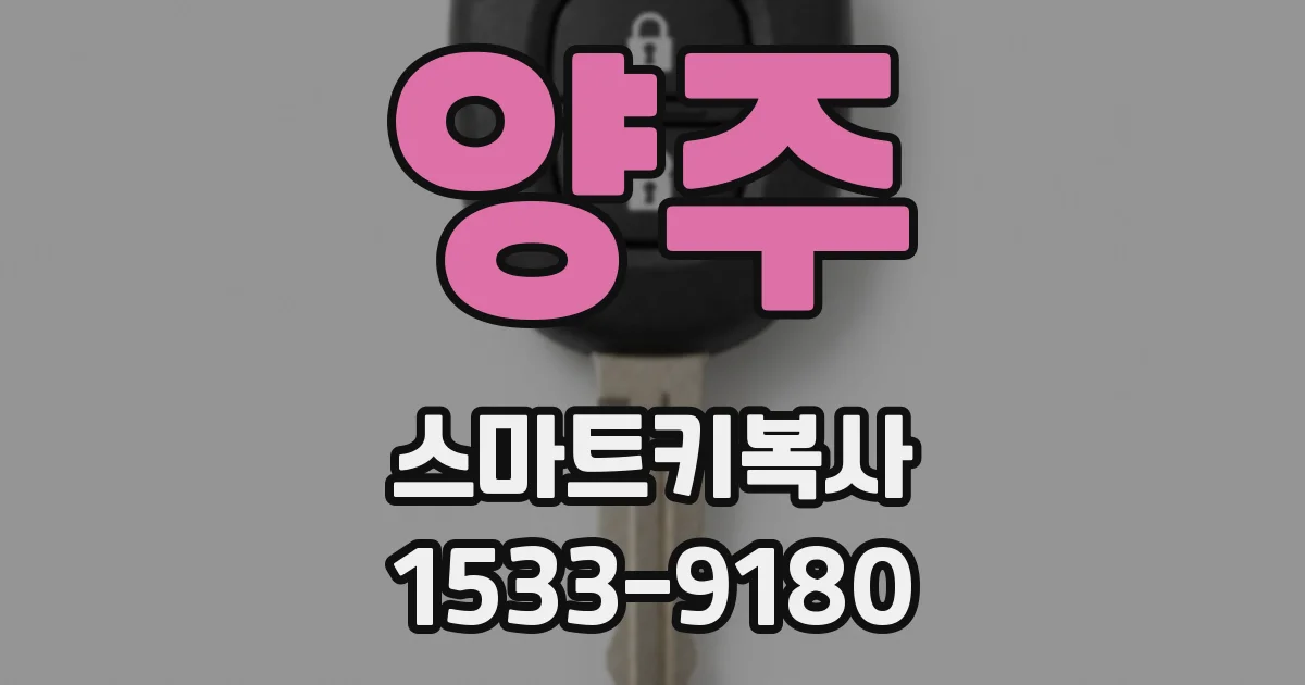 양주 스마트키복사