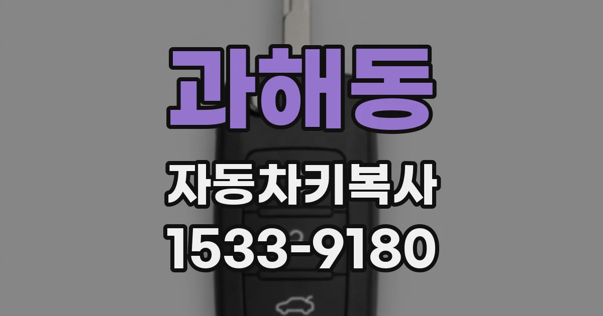 과해동 자동차키복사