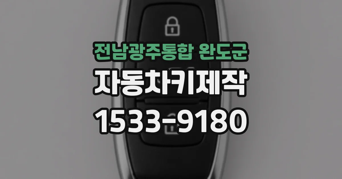 전남광주통합 완도군 자동차키제작
