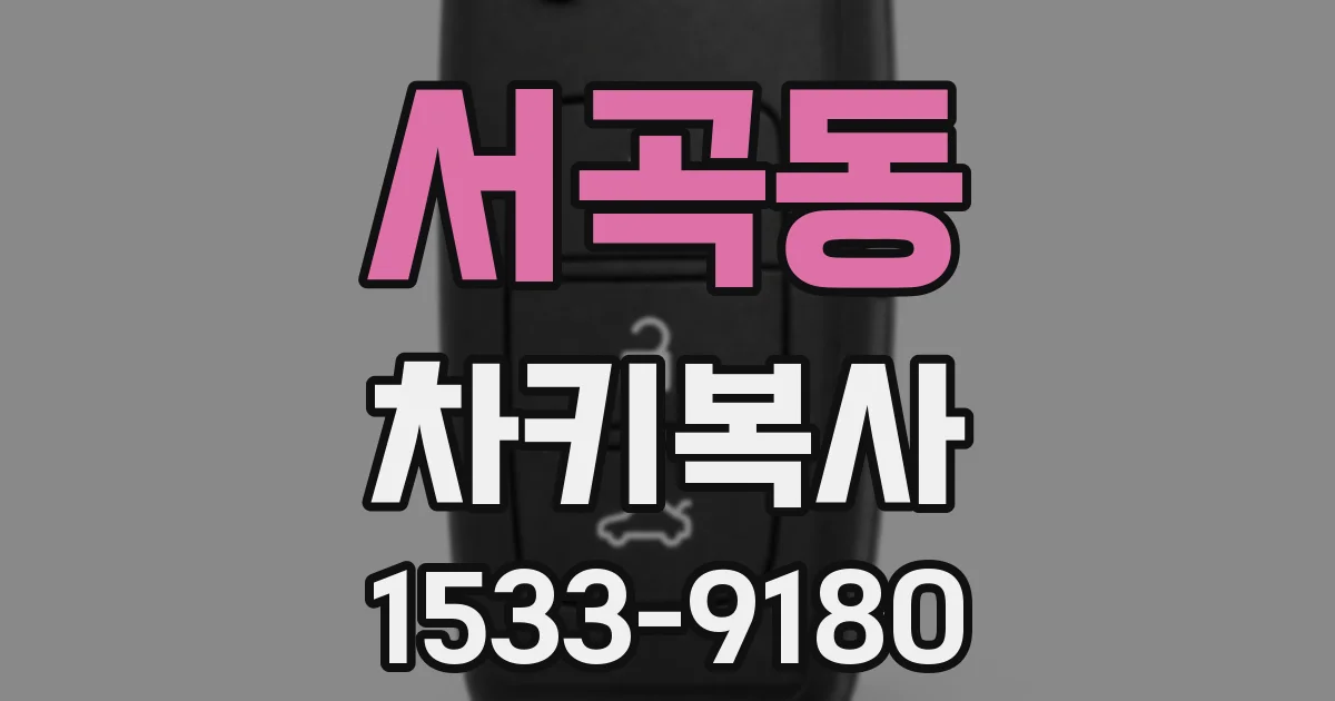 서곡동 차키복사