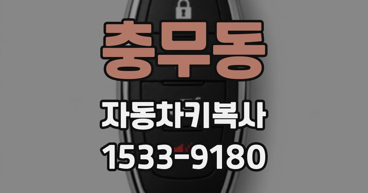 충무동 자동차키복사
