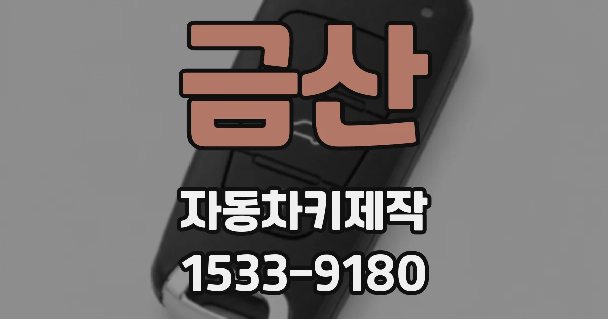 금산 자동차키제작