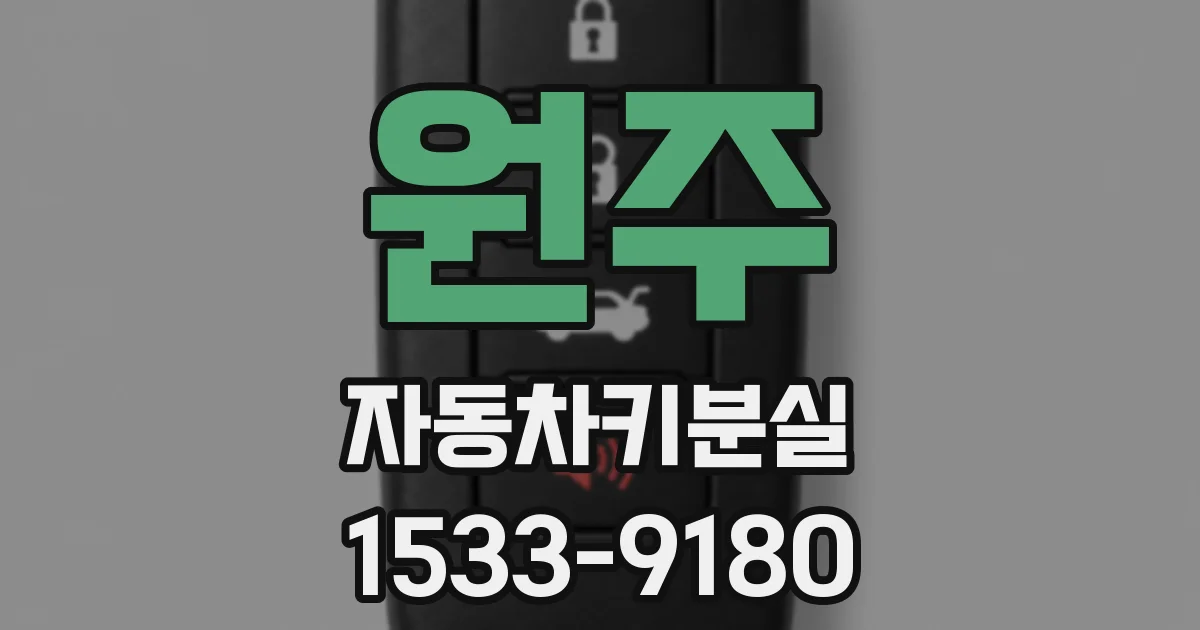 원주 자동차키분실