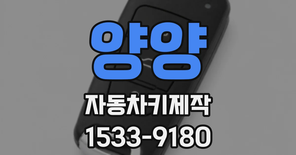 양양 자동차키제작