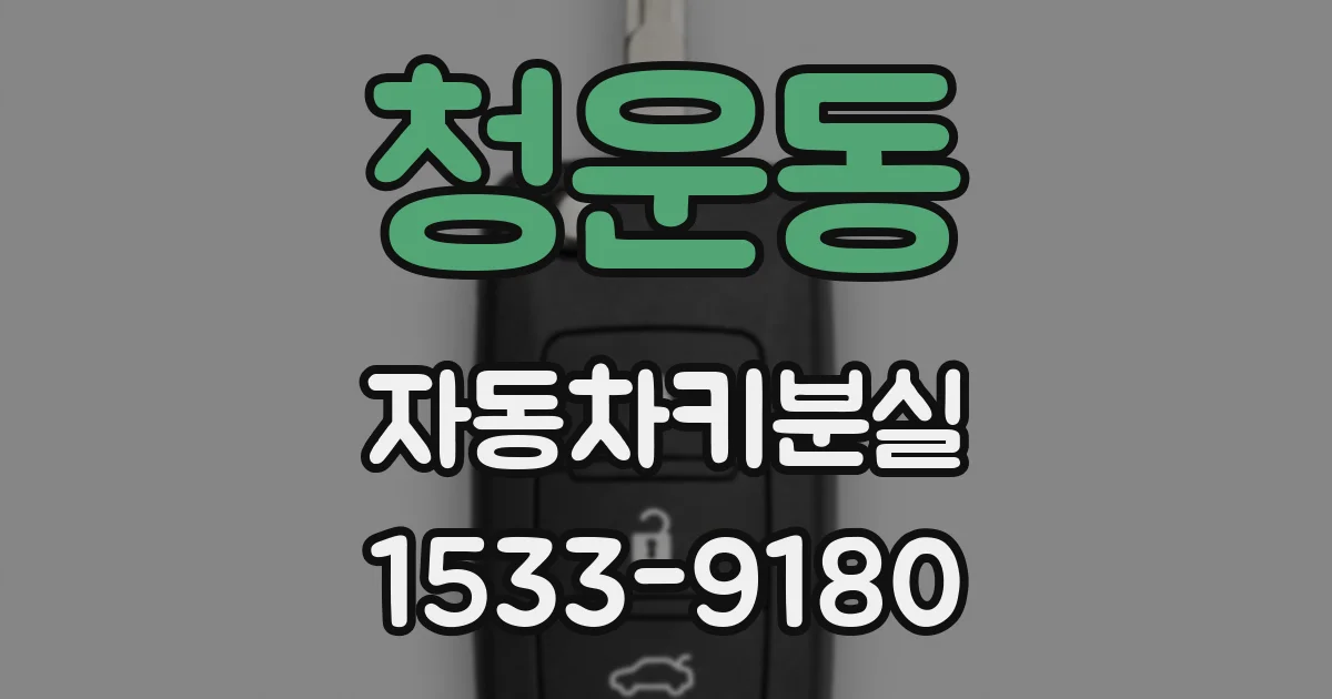 청운동 자동차키분실
