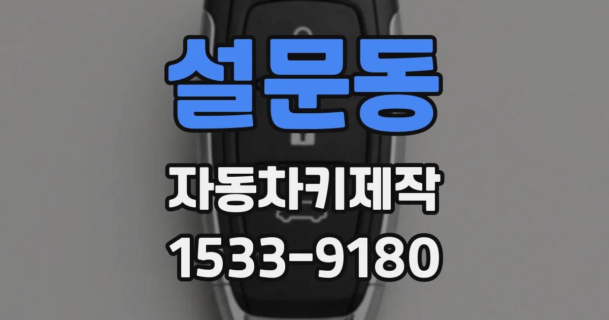 설문동 자동차키제작