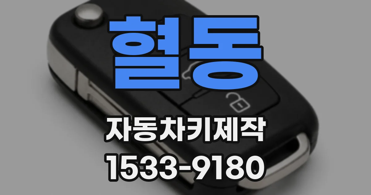 혈동 자동차키제작