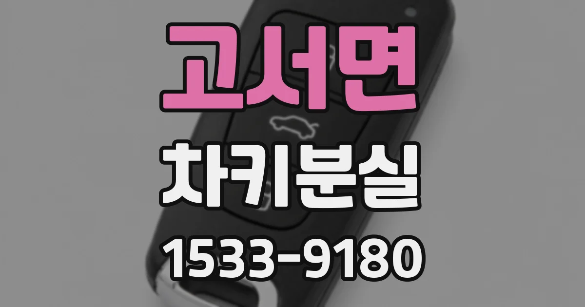 고서면 차키분실
