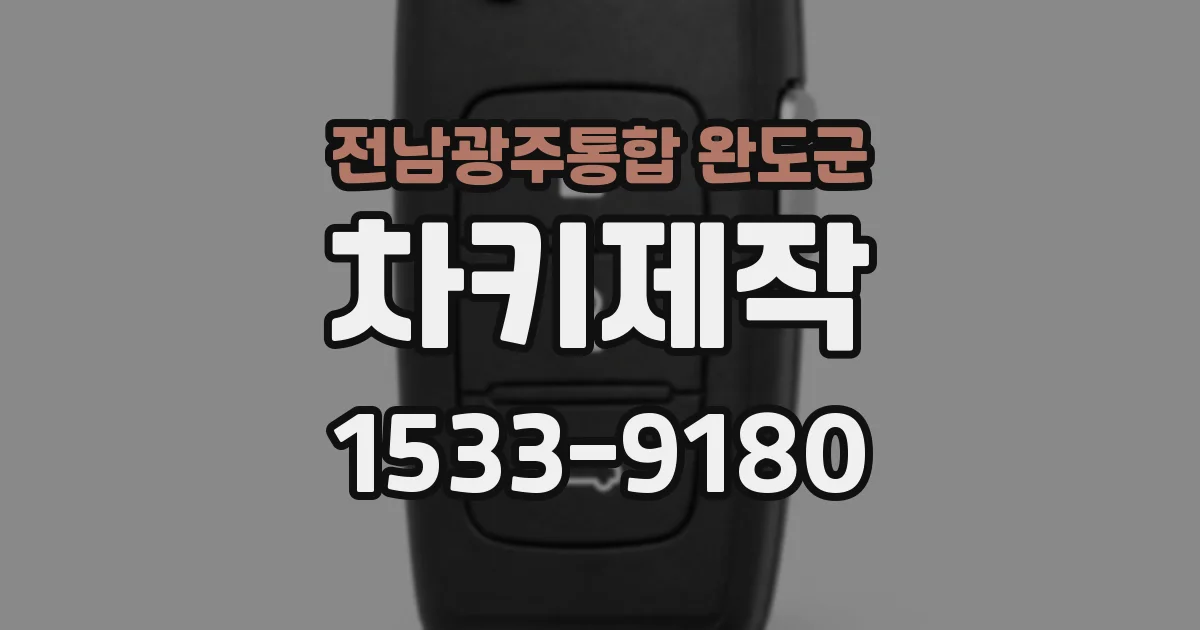 전남광주통합 완도군 차키제작