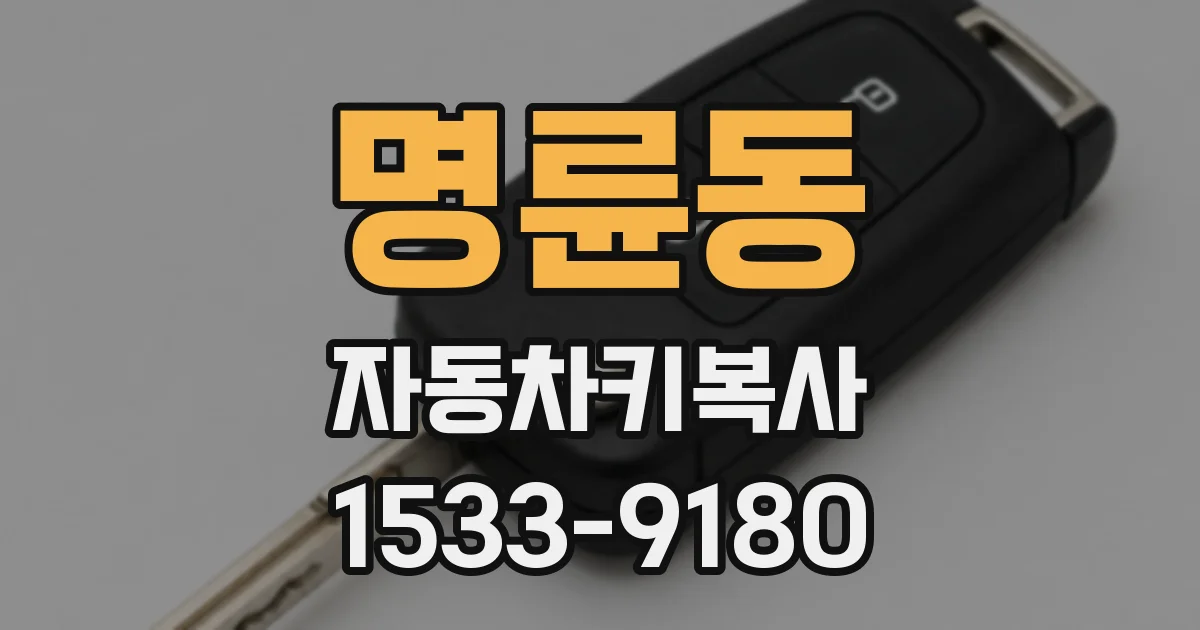 명륜동 자동차키복사