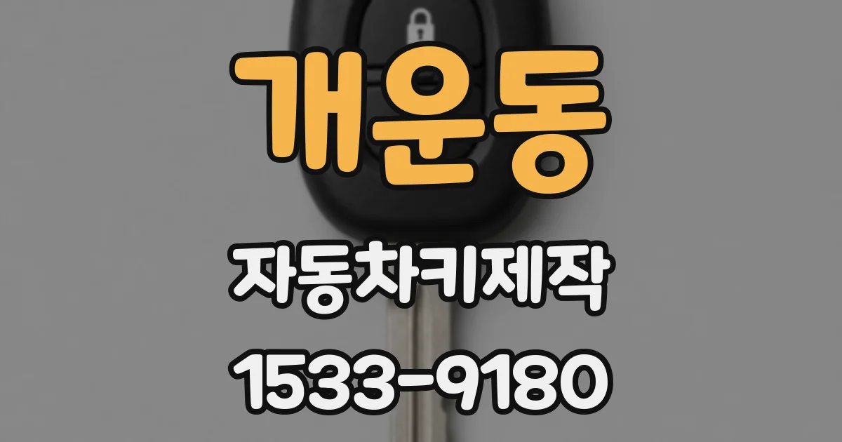 개운동 자동차키제작