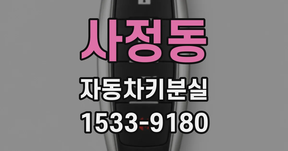 사정동 자동차키분실
