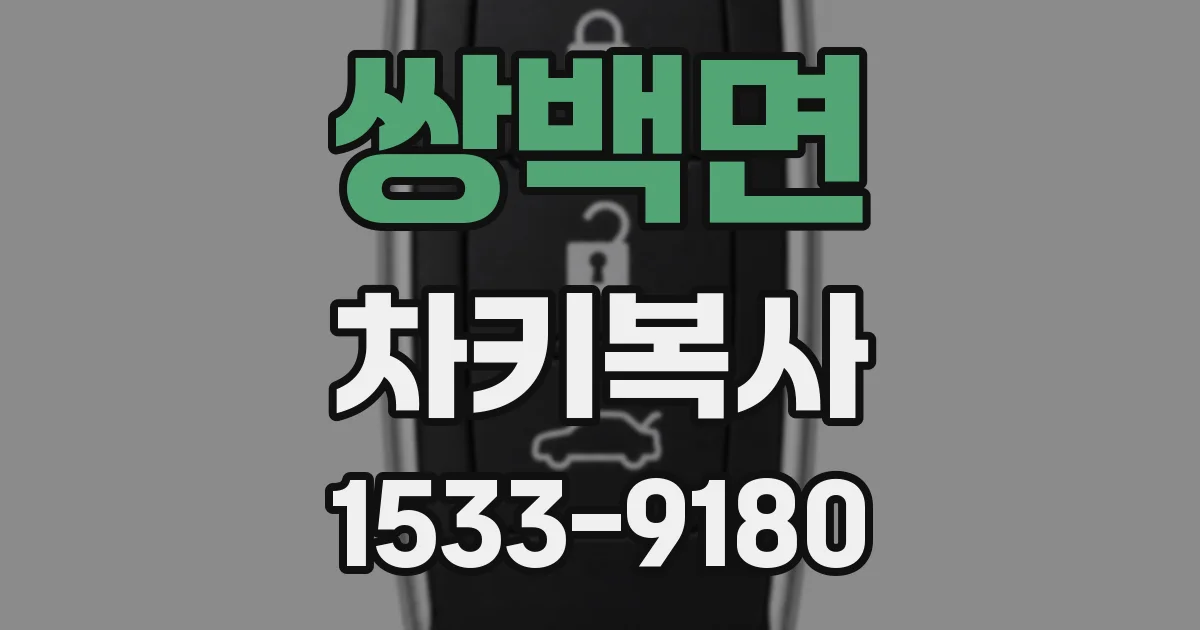 쌍백면 차키복사