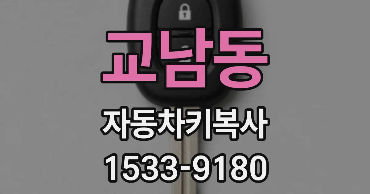 교남동 자동차키복사