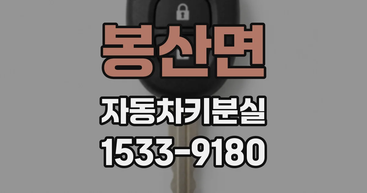 봉산면 자동차키분실