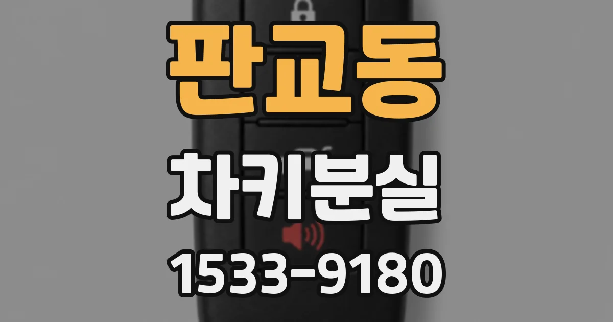 판교동 차키분실