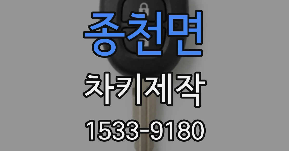 종천면 차키제작