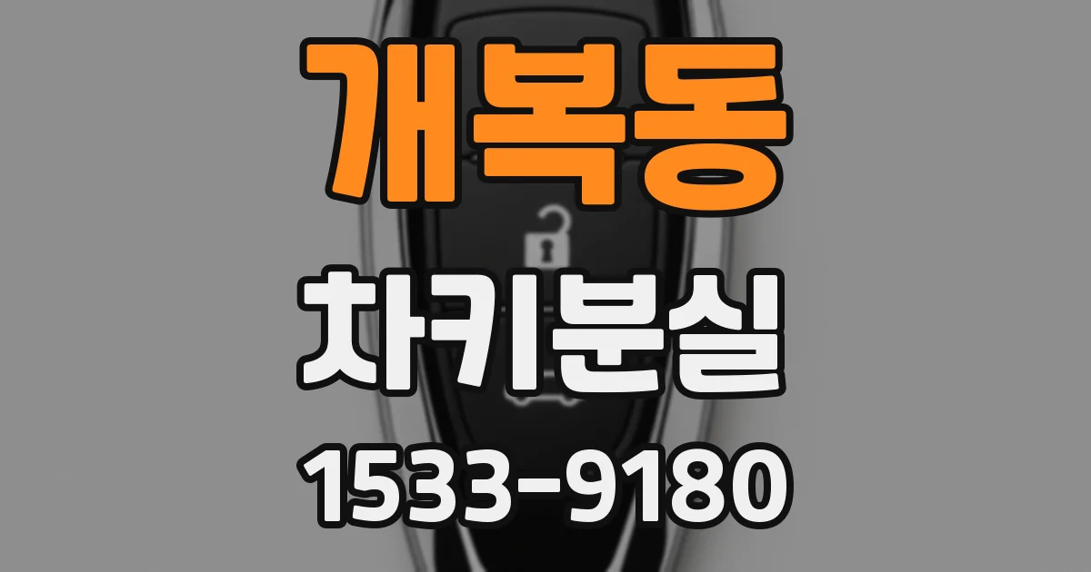 개복동 차키분실