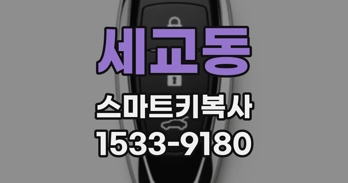세교동 스마트키복사