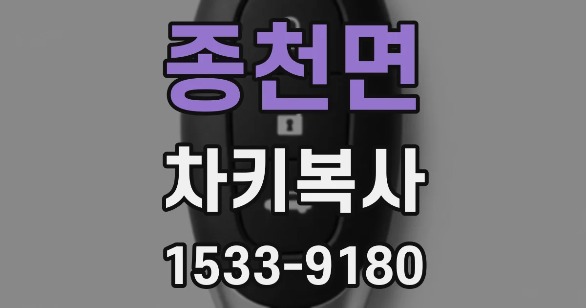 종천면 차키복사