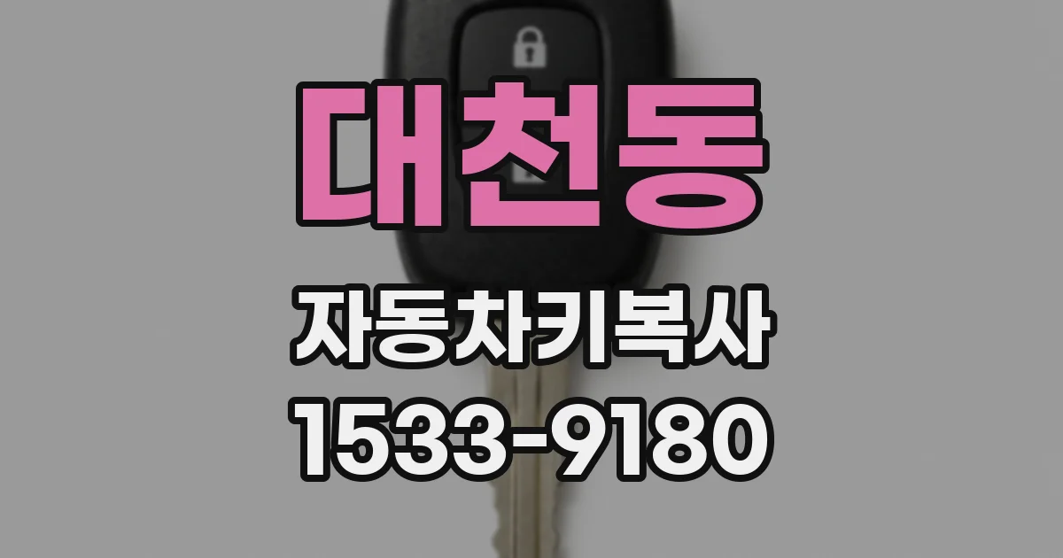 대천동 자동차키복사