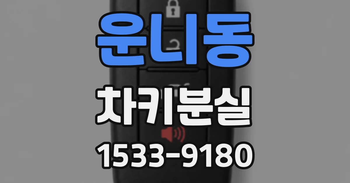 운니동 차키분실