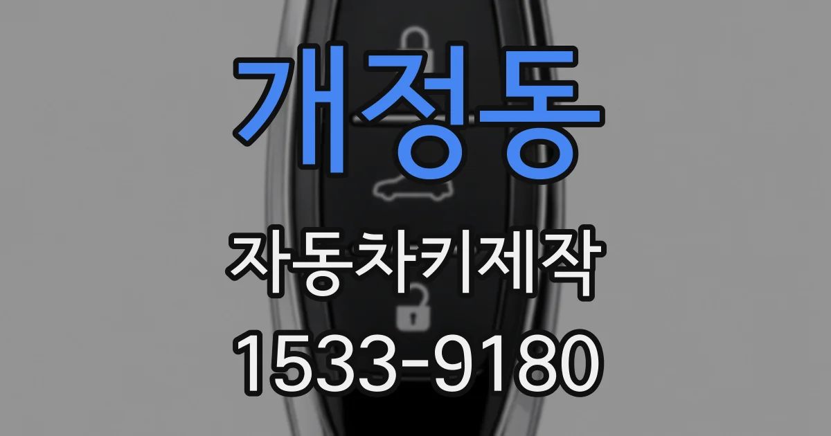 개정동 자동차키제작