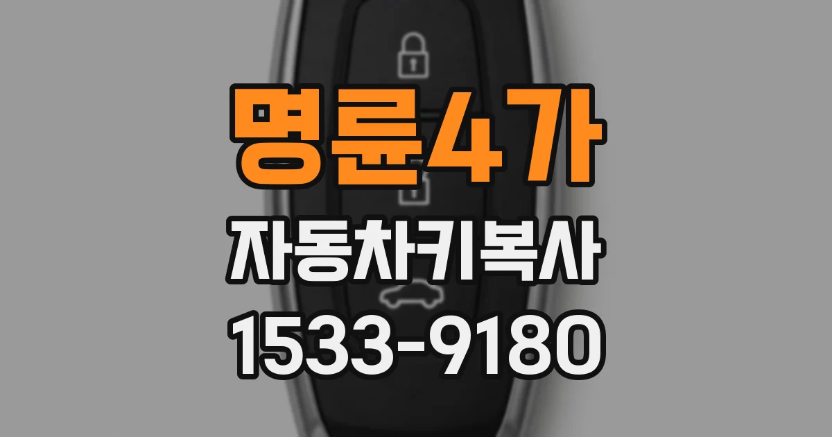 명륜4가 자동차키복사