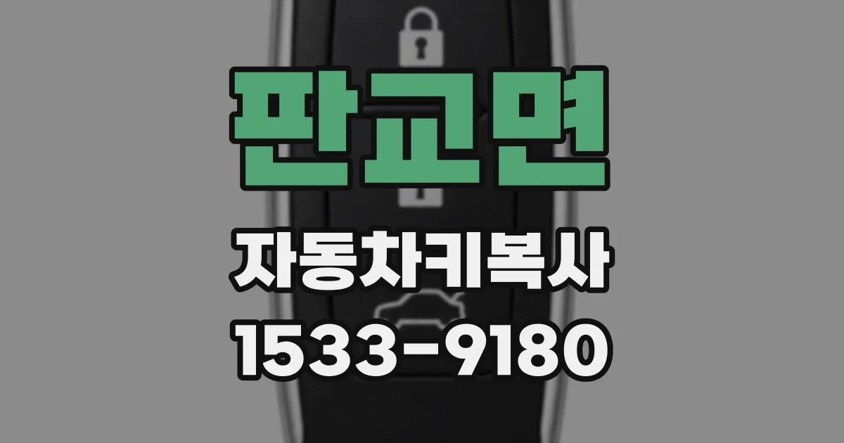 판교면 자동차키복사
