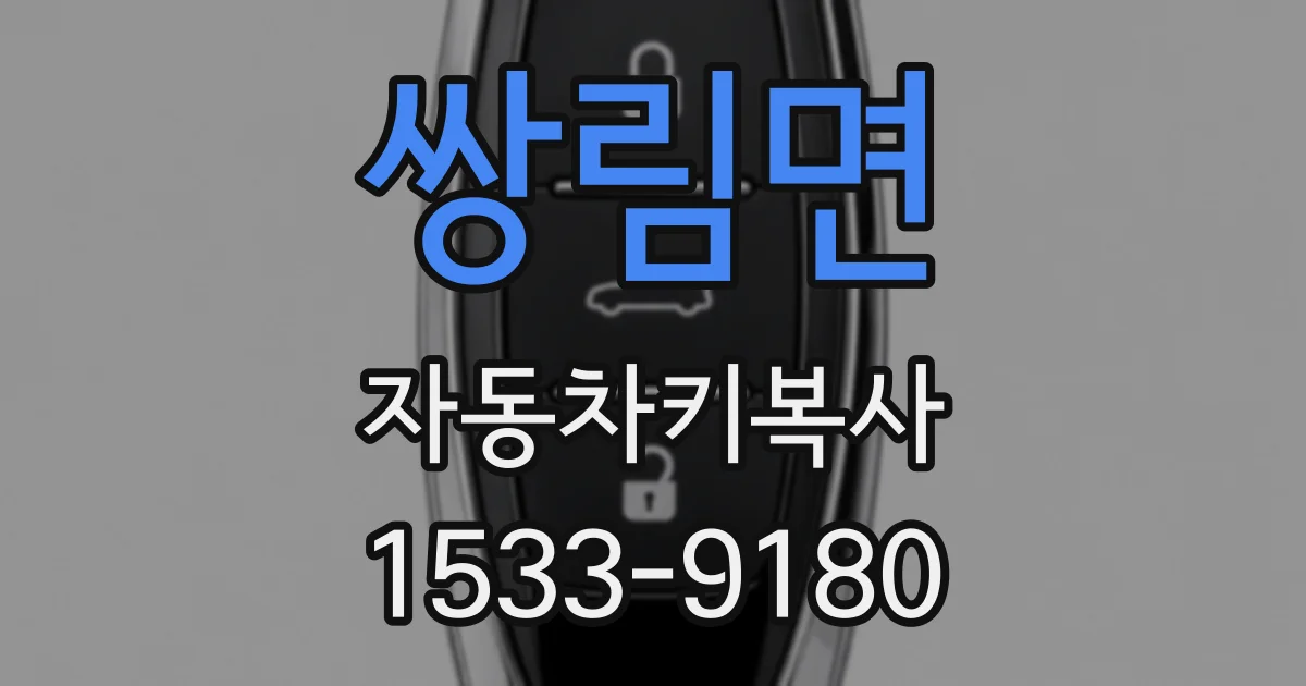 쌍림면 자동차키복사
