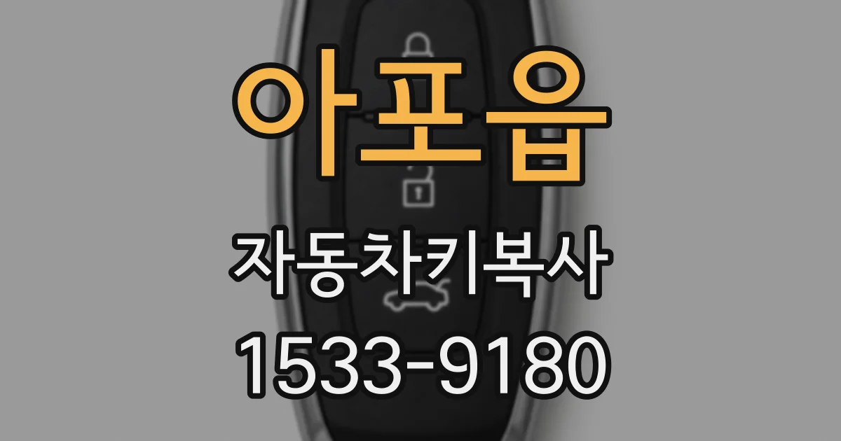 아포읍 자동차키복사