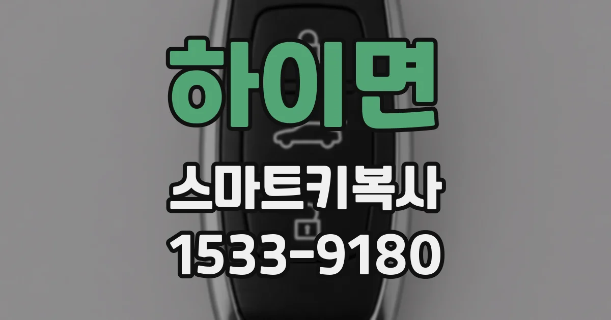 하이면 스마트키복사