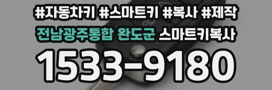 전남광주통합 완도군 스마트키복사
