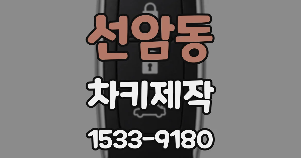 선암동 차키제작