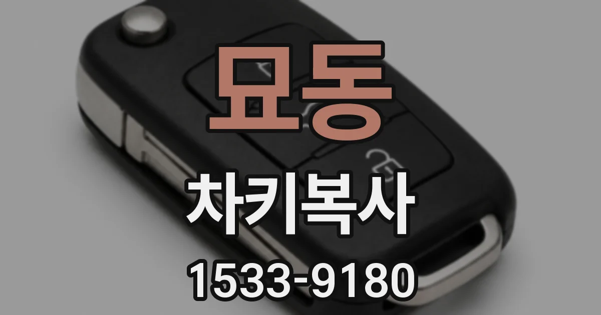 묘동 차키복사