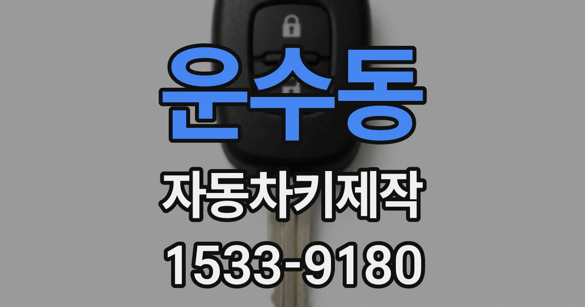 운수동 자동차키제작