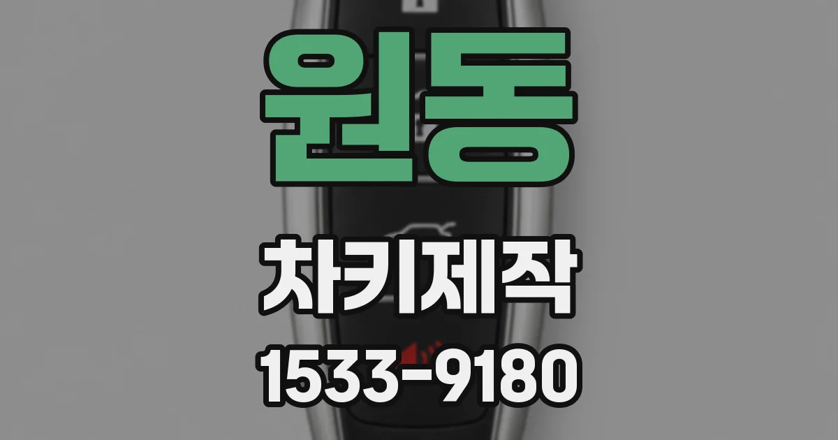 원동 차키제작