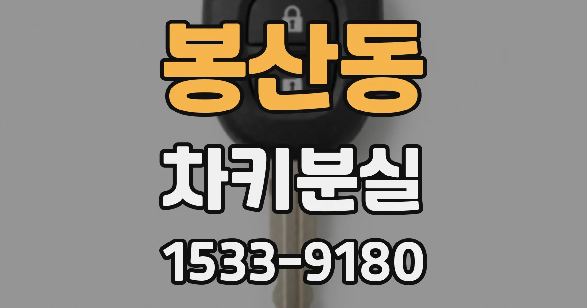 봉산동 차키분실